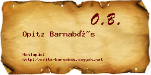 Opitz Barnabás névjegykártya