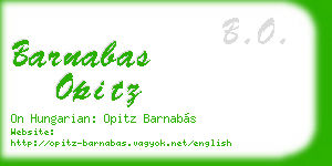 barnabas opitz business card