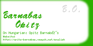 barnabas opitz business card